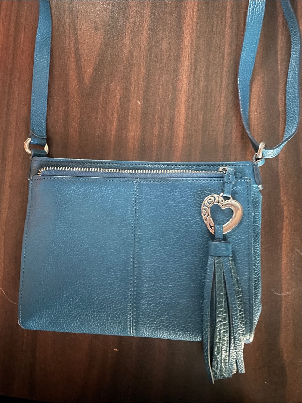 Brighton Barbados City Organizer Leather Crossbody Bag Turquoise - Picture 4 of 14